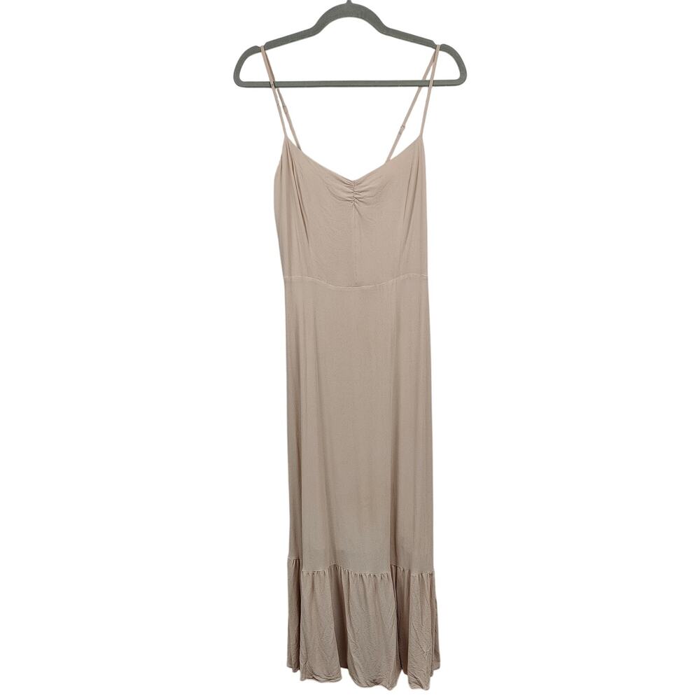 Reformation Beige Slip Midi Dress